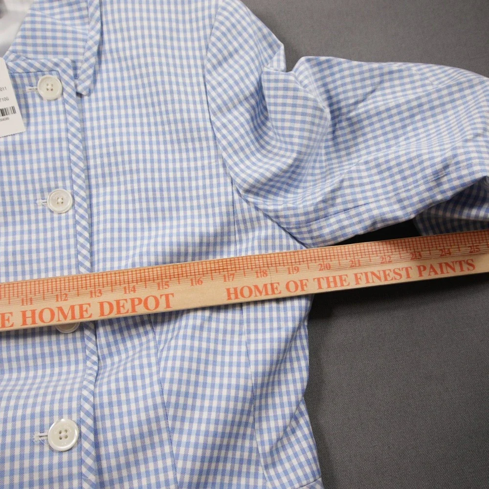 NEW Brooks Brothers Gingham Double Breasted 3/4 Sleeve Women Jacket 12 Office